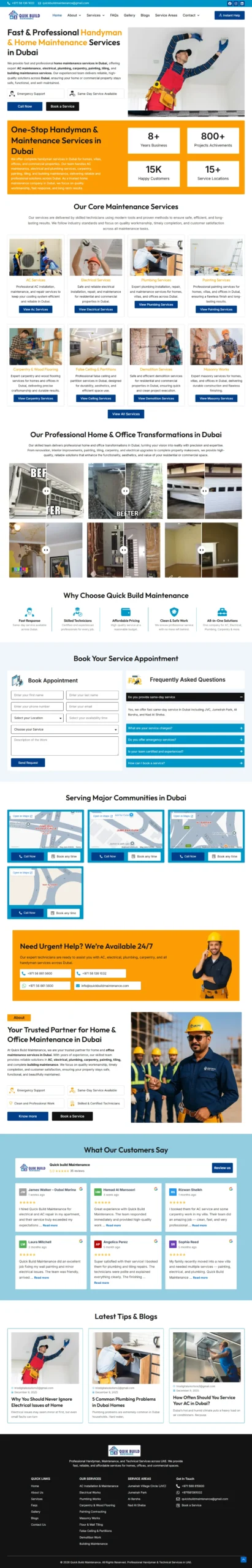 quickbuildmaintenace website designed developed by muhammad daniyal scaled
